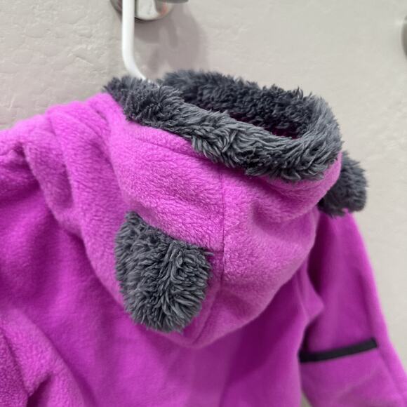 Columbia Hot Pink Fleece Bear Hooded Bunting - Picture 7 of 10